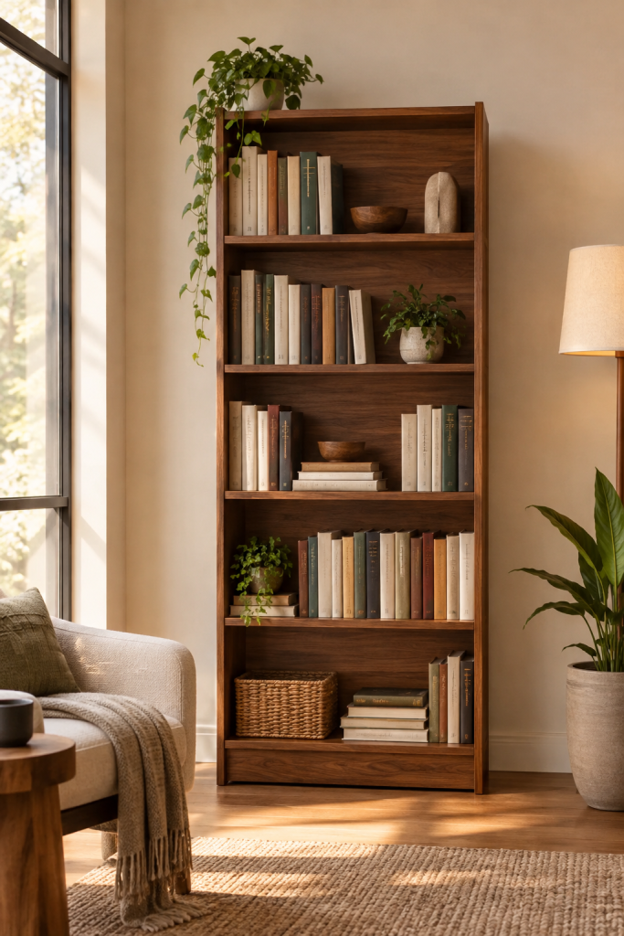Library 5-Shelf Book Rack